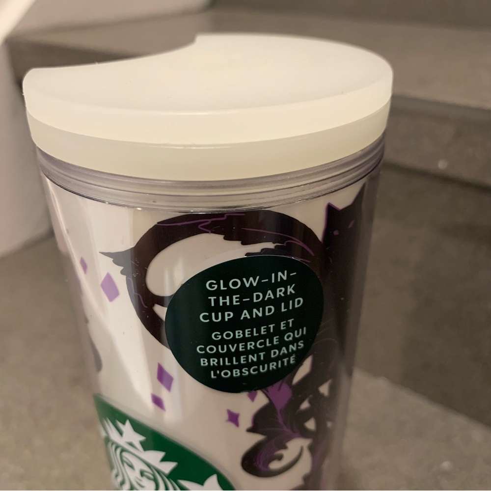 STARBUCKS Glow in Dark Halloween‘21 Purple&White Black Cat Tumbler/ 16oz, NWT - Picture 7 of 12